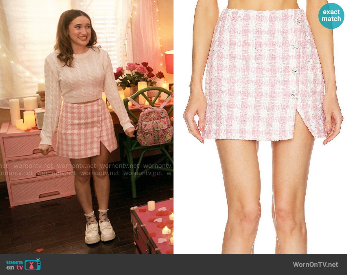 Self Portrait Boucle Mini Skirt worn by Kacey (Gracie Lawrence) on The Sex Lives of College Girls