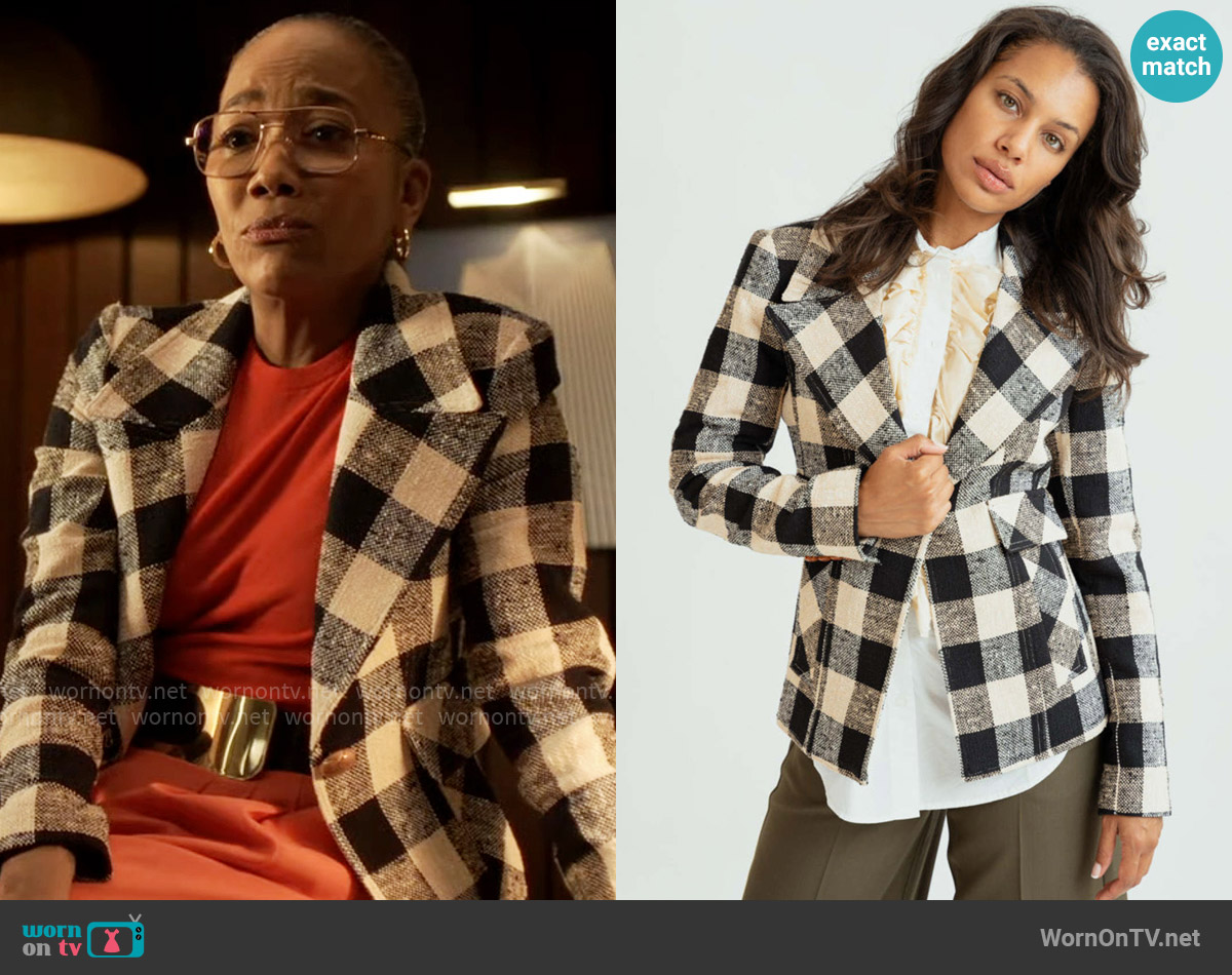 Smythe Check Cutaway Blazer worn by Amanda Wagner (Sonja Sohn) on Will Trent