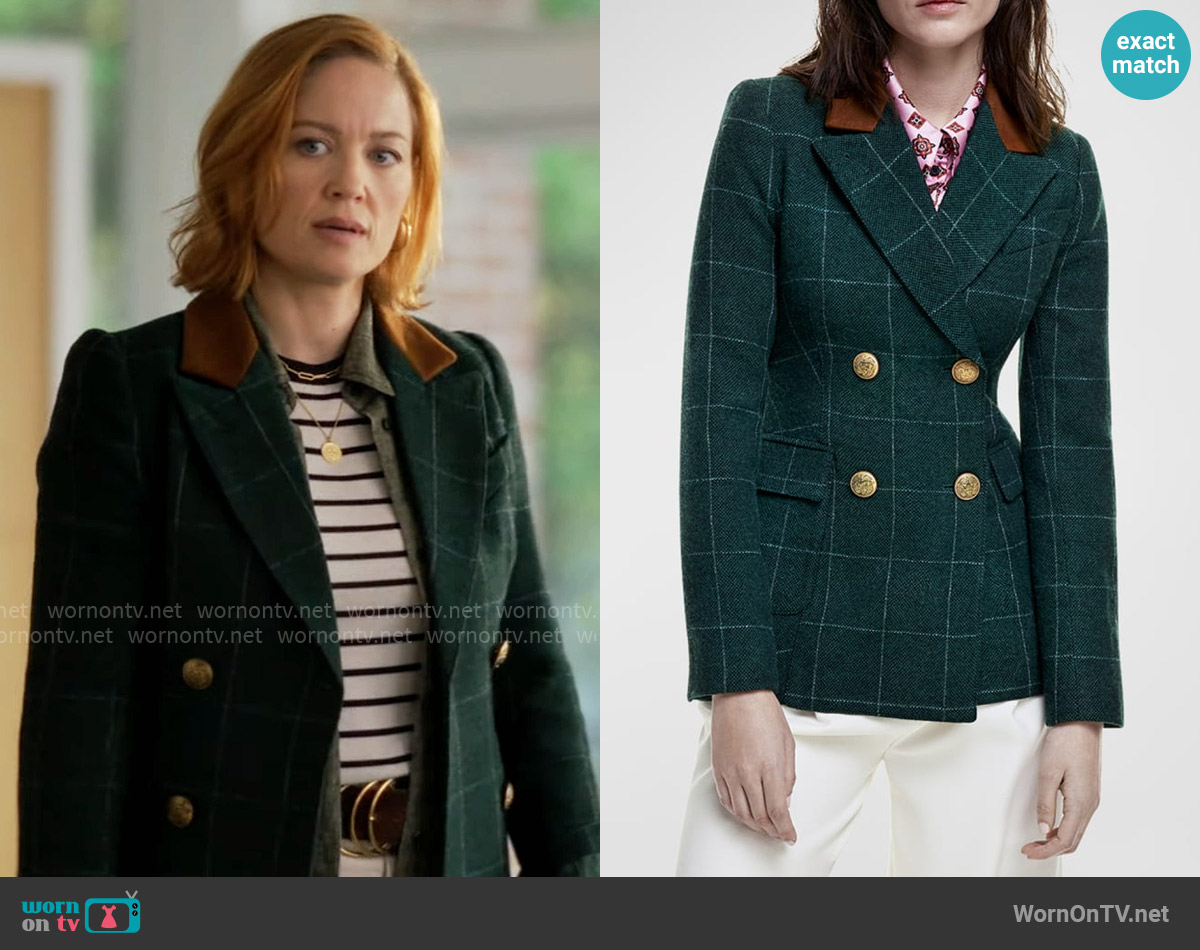Smythe Patch Pocket Wedding Blazer in Forest worn by Angie Polaski (Erika Christensen) on Will Trent