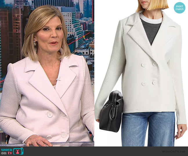 Splendid Singrid Wool-Blend Double-Breasted Blazer worn by Kate Snow on NBC News Daily