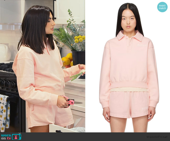 Sporty & Rich Rizzoli cropped cotton sweatshirt worn by Paige DeSorbo on Southern Charm