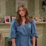 Stephanie’s blue wrap mini dress on Days of our Lives