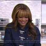 Sunny Anderson’s bow embellished denim shirt on Today