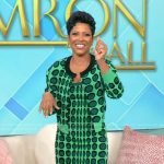 Tamron’s green knit dot print cardigan and dress on Tamron Hall Show