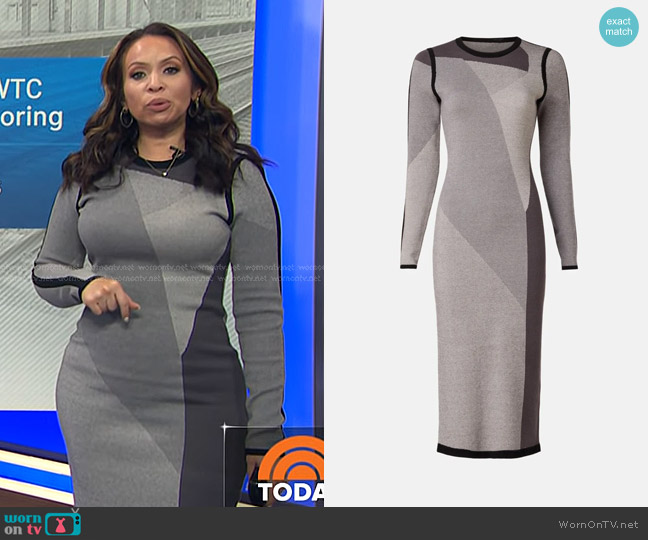 Toccin x RTR Knit Midi Color Block Dress worn by Adelle Caballero on Today