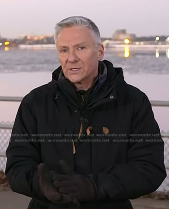 Tom Costello’s black hooded jacket on Today