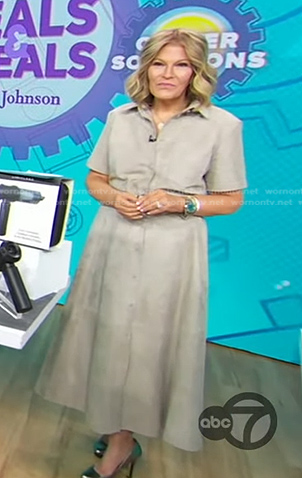 Tory’s grey suede shirtdress on Good Morning America