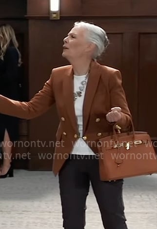 Tracy’s brown blazer on General Hospital