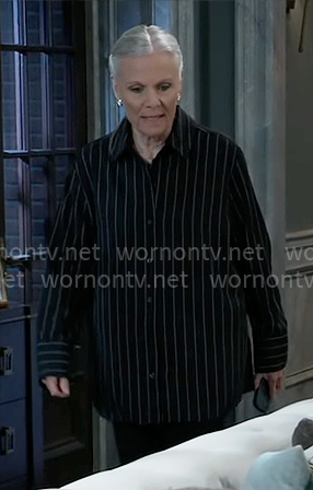 Tracy’s black pinstriped shirt on General Hospital
