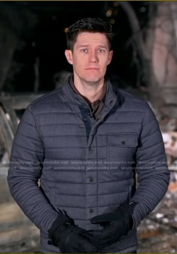 Trevor’s grey padded jacket on Good Morning America