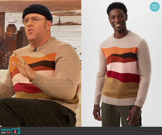 Murphy Long-Sleeve Crewneck Trina Turk worn by Chris Sullivan on The Drew Barrymore Show