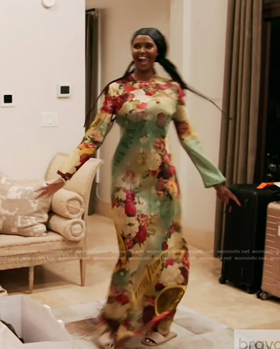 Ubah’s ‘s floral print maxi dress on The Real Housewives of New York City