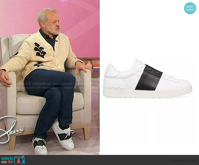 Valentino Calfskin Open Sneakers worn by Graham Norton on Sherri