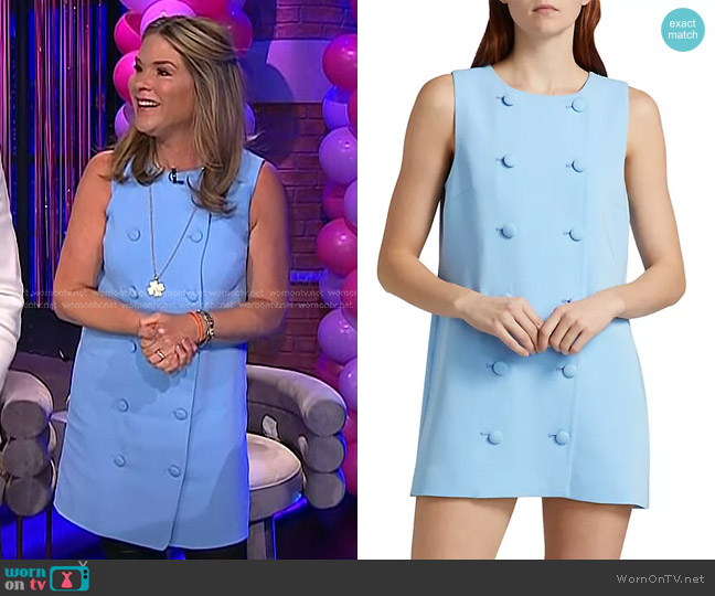 Veronica Beard Alayah Mini Dress in Blue Sky worn by Jenna Bush Hager on Today