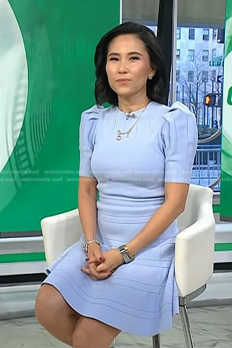 Vicky’s blue puff sleeve dress on Today