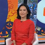 Vicky’s red embroidered shift dress on Today