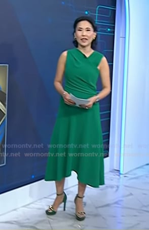 Vicky’s green studded heel sandals on Today