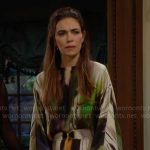 Victoria’s abstract paint print dress on The Young and the Restless