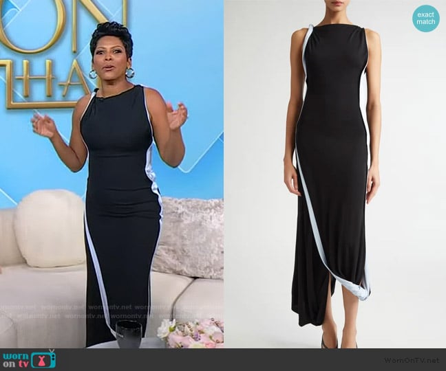 Victoria Beckham Twist Double Layer Sleeveless Jersey Dress worn by Tamron Hall on Tamron Hall Show