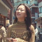 Yuri’s yellow floral print long sleeve top on XO Kitty