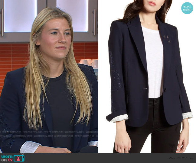 Zadig & Voltaire Victor Rhinestone Blazer worn by Sawyer Robbins on Today