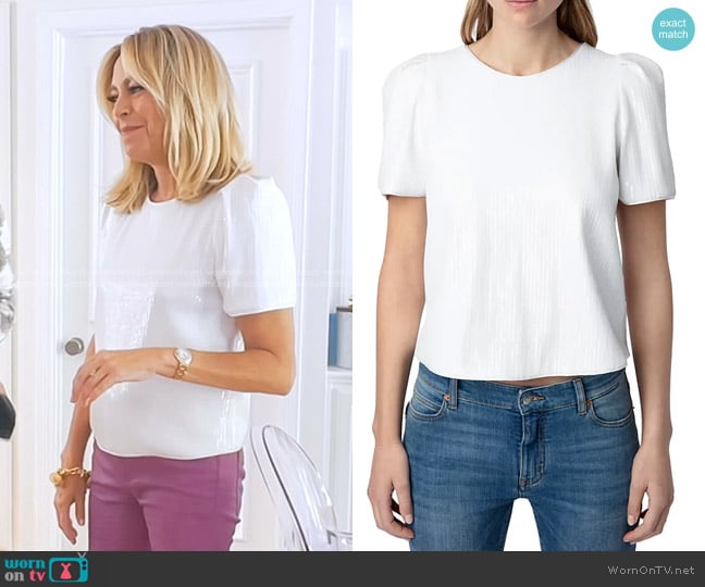 Zadig & Voltaire Tchao Sequins Top in Judo worn by Sutton Stracke on The Real Housewives of Beverly Hills