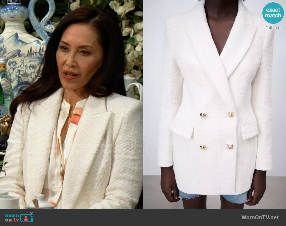 Zara Textured Blazer Dress worn by Li Finnegan (Naomi Matsuda) on The Bold and the Beautiful
