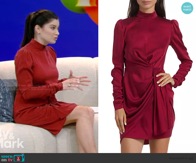 Zimmermann Draped Stretch Silk Minidress worn by Yalda Safai on Live with Kelly and Mark