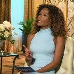 Zuri’s blue ribbed asymmetric dress on Access Hollywood