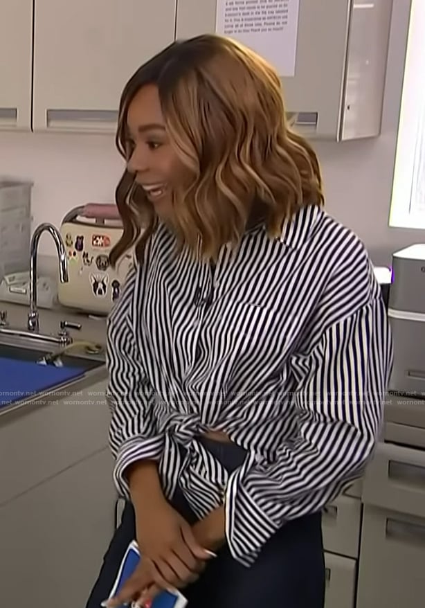 Zuri’s striped blouse on Access Hollywood