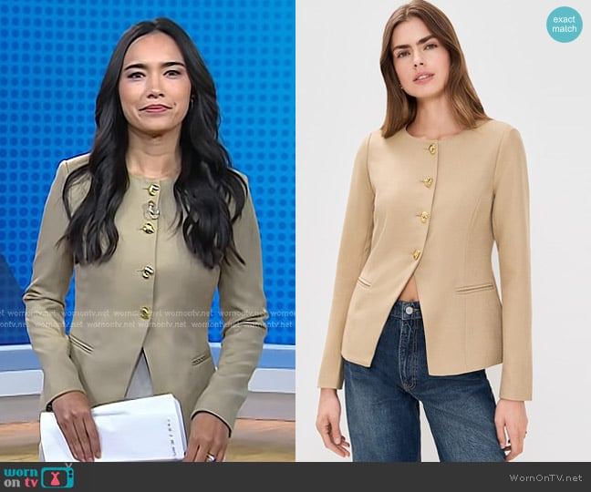 4th & Reckless Polly Blazer in Camel worn by Emilie Ikeda on Today