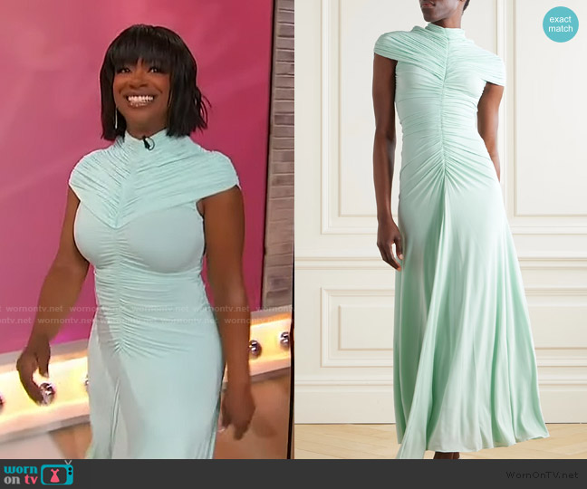 Alaia Ruched Jersey Midi Dress worn by Kandi Burruss on Sherri