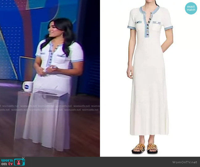 Sandro Alecia Short Sleeve Sweater Dress worn by Reena Roy on Good Morning America
