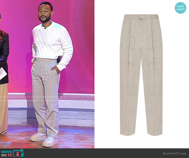 Bottega Veneta Creased Pants in Grey worn by John Legend on Today