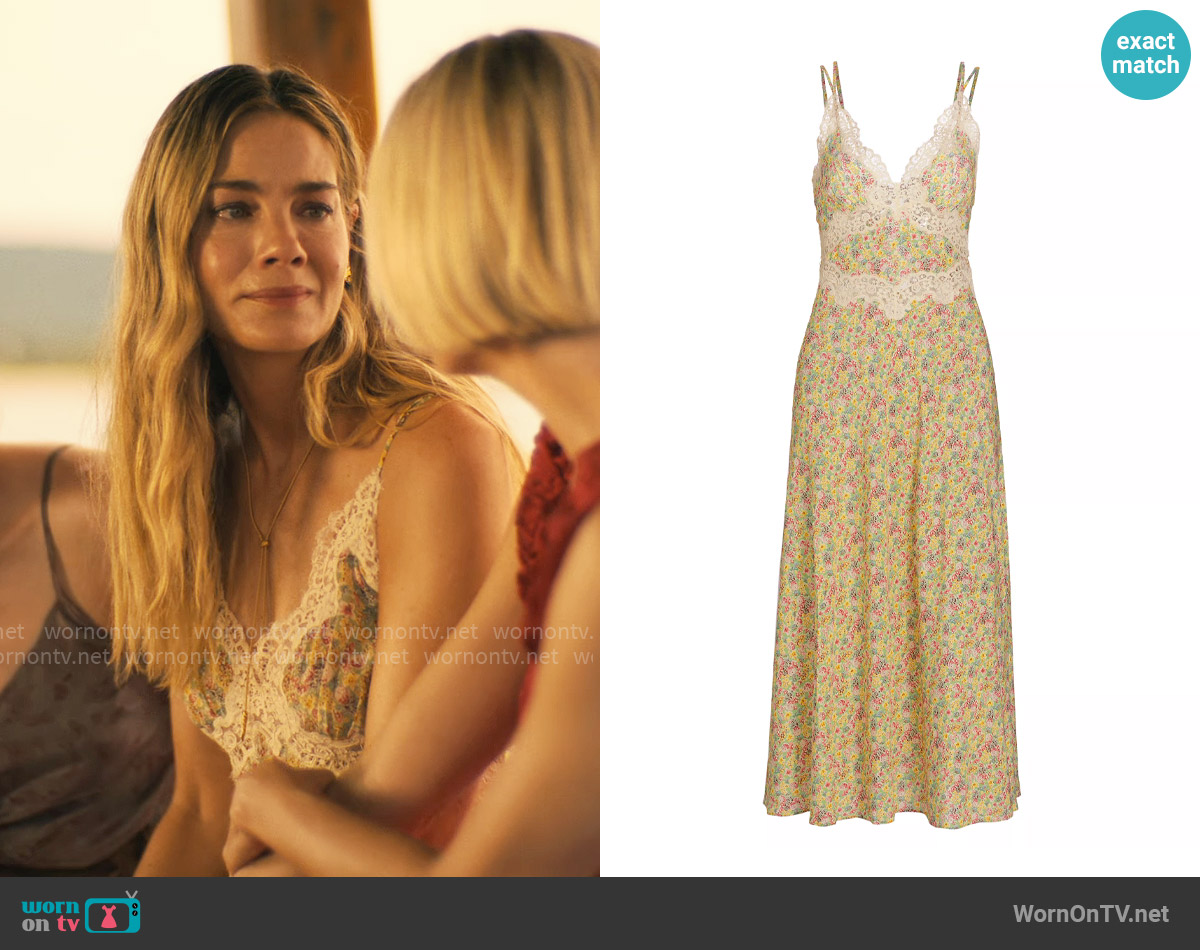 Doen Venus Dress in Chrysanthemum Sky Floral worn by Jaclyn Lemon (Michelle Monaghan) on The White Lotus
