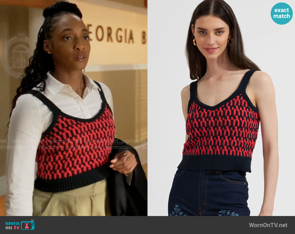 La DoubleJ Winset Crop Top worn by Faith Mitchell (Iantha Richardson) on Will Trent