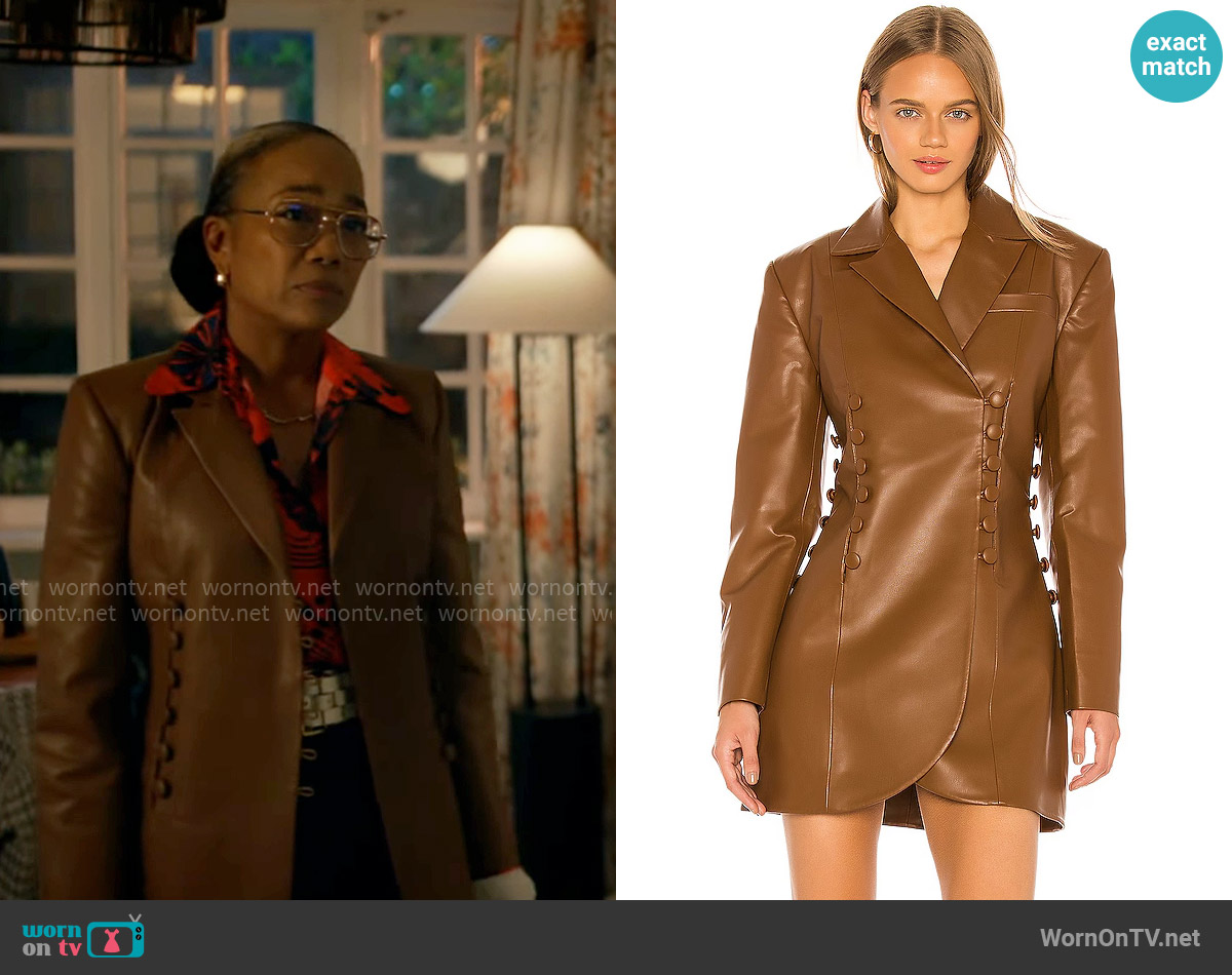 Materiel Faux Leather Blazer Dress worn by Amanda Wagner (Sonja Sohn) on Will Trent