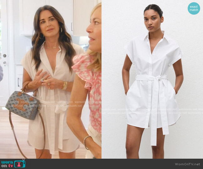 Matteau Mini Shirt Dress worn by Kyle Richards on The Real Housewives of Beverly Hills