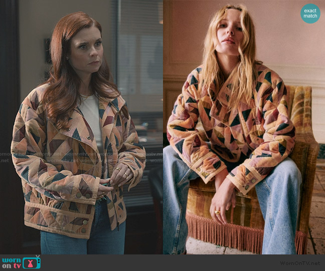 Sezane Brandon Jacket worn by Maddie Townsend (JoAnna Garcia Swisher) on Sweet Magnolias