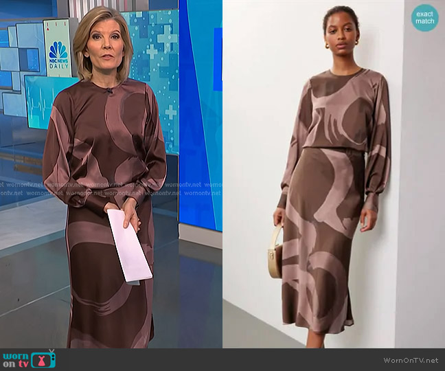 Slate & Willow Balloon Sleeve Top worn by Kate Snow on NBC News Daily