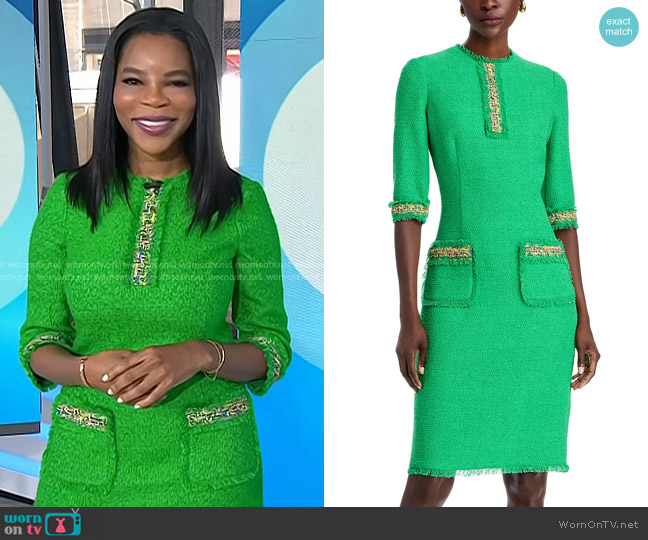 Teri Jon by Rickie Freeman Boucle Trim Daytime Dress worn by Dr. Michelle Henry on Today