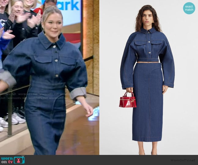 Jacquemus The Denim De-Nîmes Jacket worn by Olivia Holt on Live with Kelly and Mark