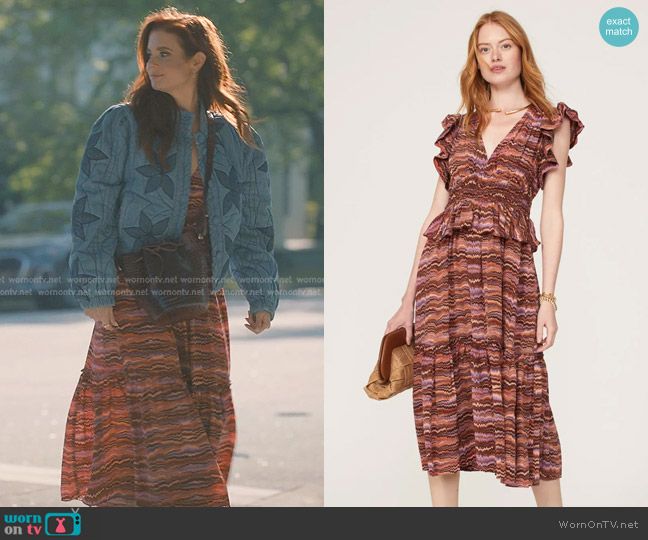 Ulla Johnson Bendetta Dress i n Purple Saphire worn by Maddie Townsend (JoAnna Garcia Swisher) on Sweet Magnolias