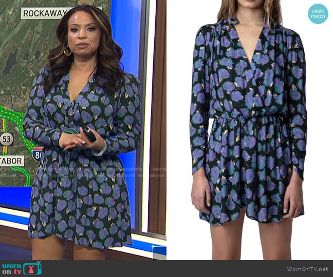 Zadig & Voltaire Reveal Roses Long Sleeve Drop Waist Dress worn by Adelle Caballero on Today