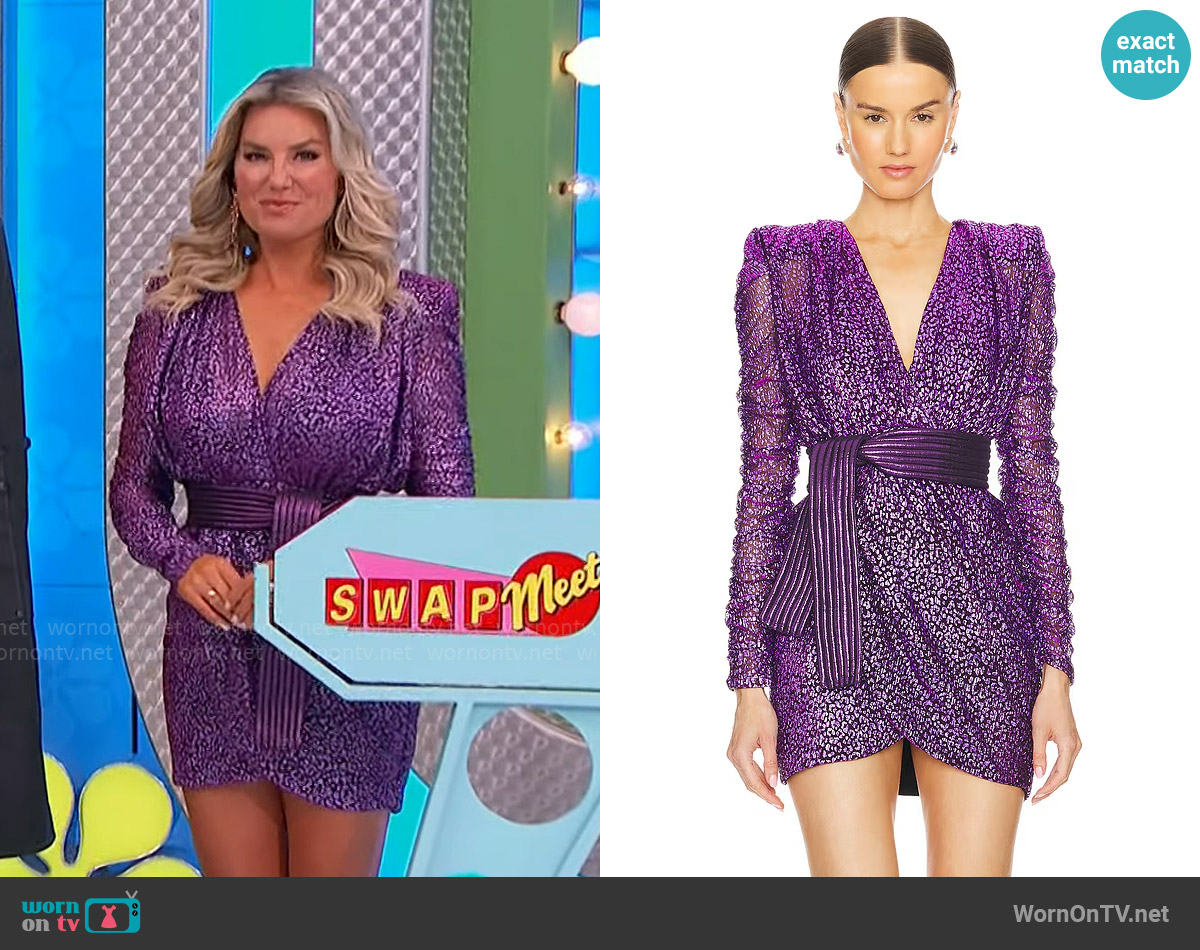 Zhivago Outta My Way Mini Dress in Dusk worn by Rachel Reynolds on The Price is Right