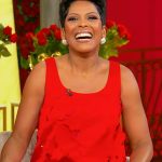 Tamron’s floral cutout mini dress on Tamron Hall Show