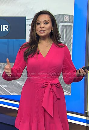 Adelle’s pink v-neck mini dress on Today