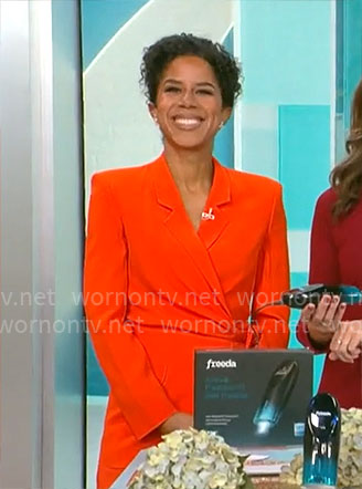 Adriana Diaz’s red tie blazer on CBS Mornings