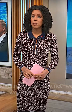 Adriana Diaz’s geometric print polo dress on CBS Mornings