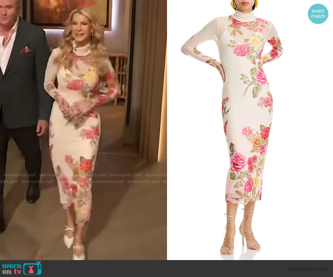 AFRM Shailene Long Sleeve Turtleneck Midi Dress worn by Joan Vassos on The Drew Barrymore Show